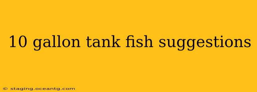 10 gallon tank fish suggestions