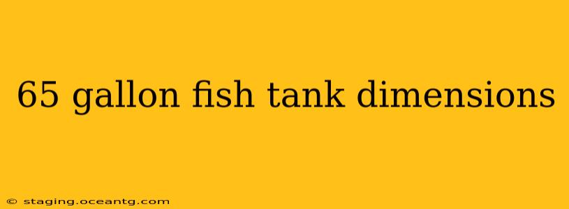 65 gallon fish tank dimensions