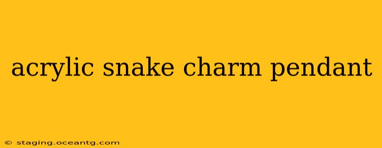 acrylic snake charm pendant