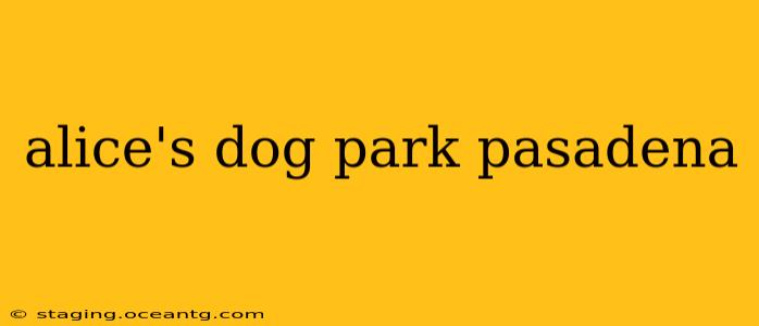alice's dog park pasadena