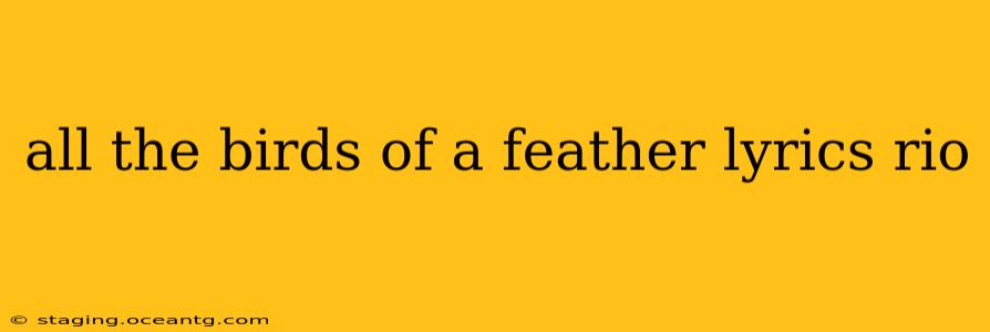 all the birds of a feather lyrics rio