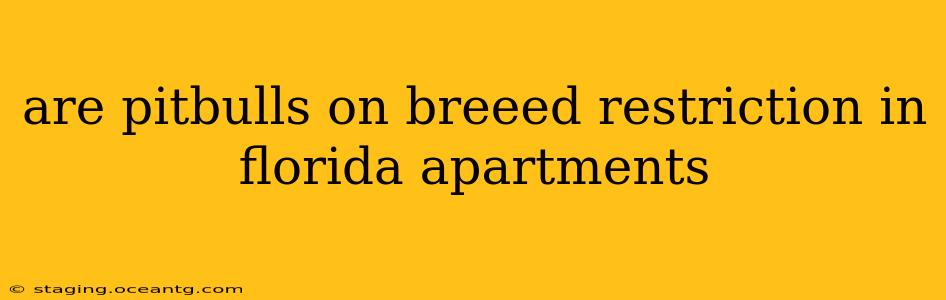 are pitbulls on breeed restriction in florida apartments