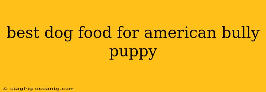 best dog food for american bully puppy
