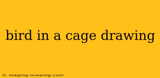 bird in a cage drawing