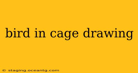 bird in cage drawing