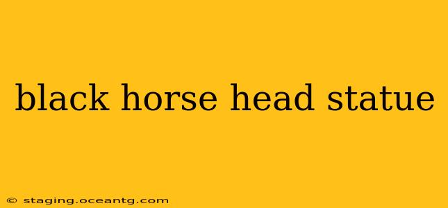 black horse head statue