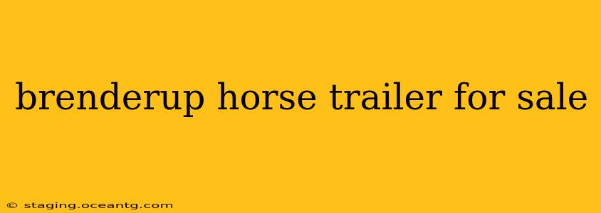 brenderup horse trailer for sale
