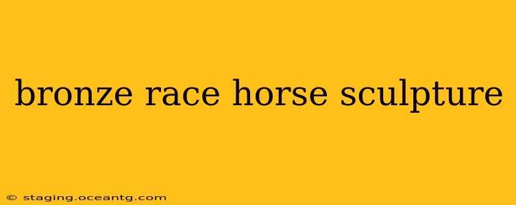bronze race horse sculpture