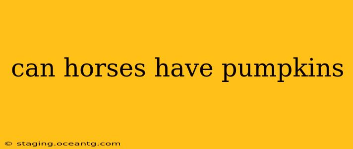 can horses have pumpkins