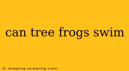 can tree frogs swim