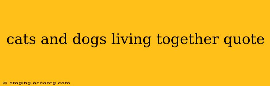 cats and dogs living together quote