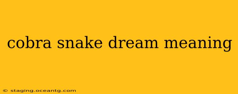 cobra snake dream meaning