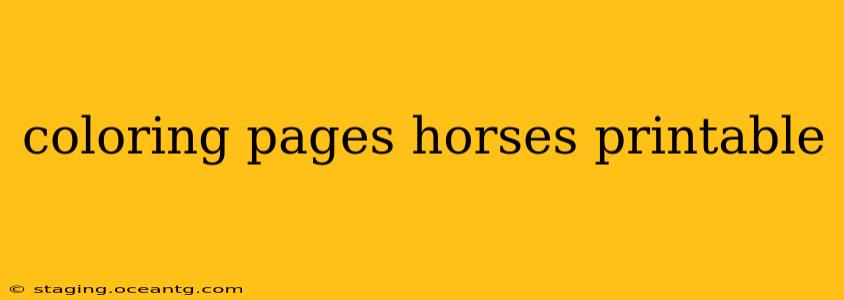 coloring pages horses printable