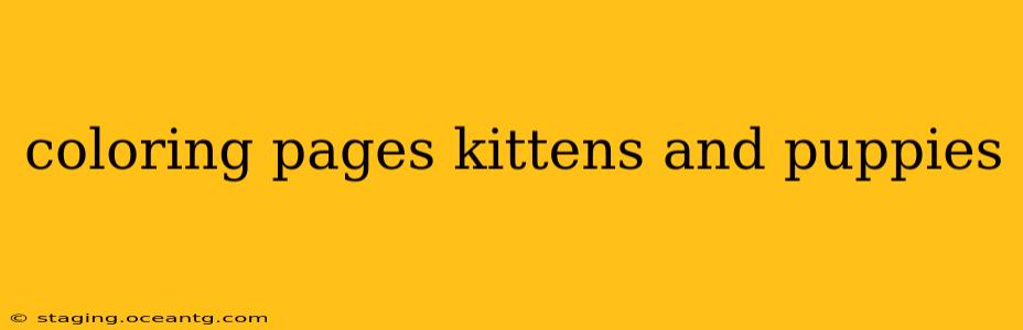 coloring pages kittens and puppies