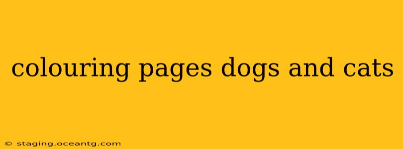 colouring pages dogs and cats