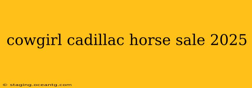 cowgirl cadillac horse sale 2025