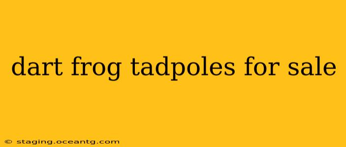 dart frog tadpoles for sale