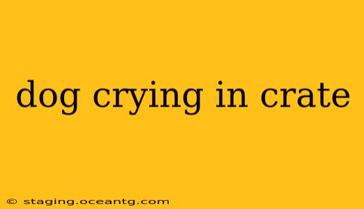 dog crying in crate
