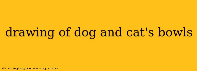 drawing of dog and cat's bowls
