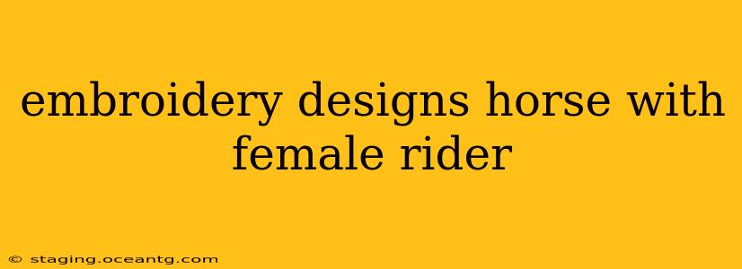 embroidery designs horse with female rider