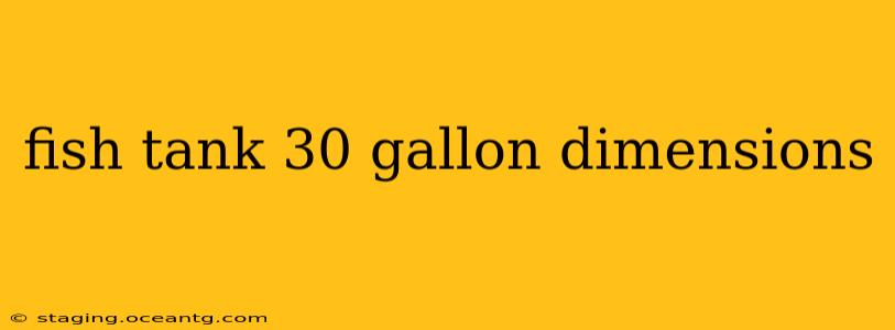 fish tank 30 gallon dimensions