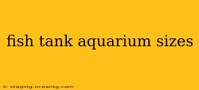 fish tank aquarium sizes