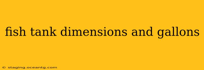 fish tank dimensions and gallons