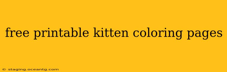free printable kitten coloring pages