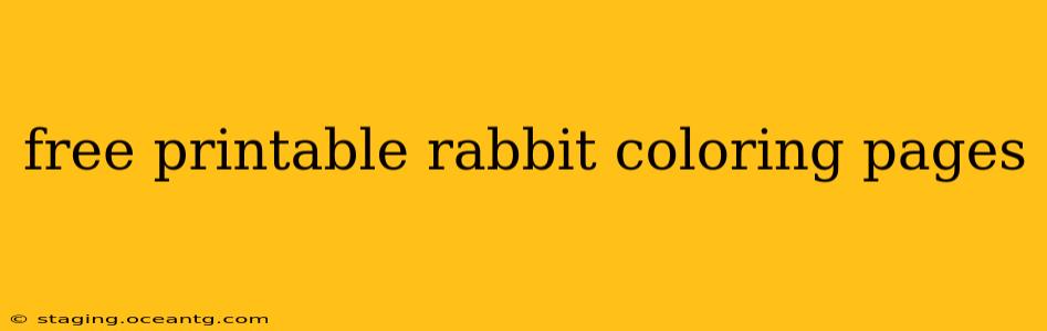 free printable rabbit coloring pages