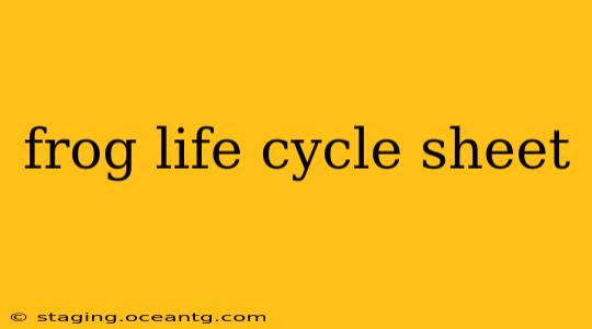 frog life cycle sheet