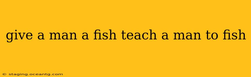 give a man a fish teach a man to fish