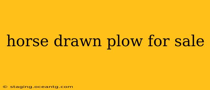 horse drawn plow for sale