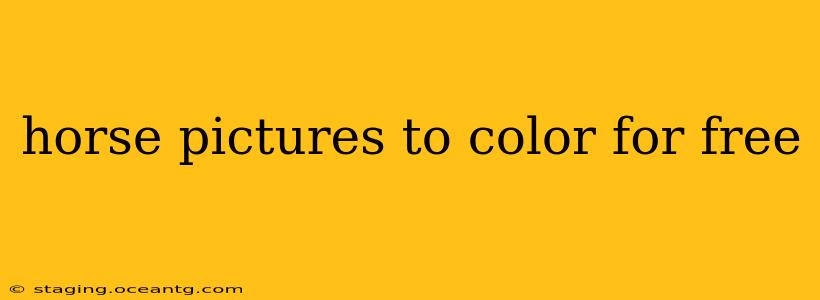 horse pictures to color for free
