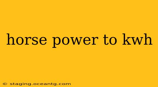 horse power to kwh