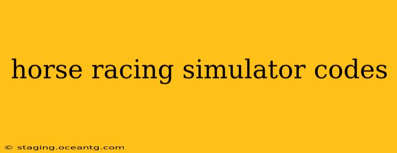 horse racing simulator codes