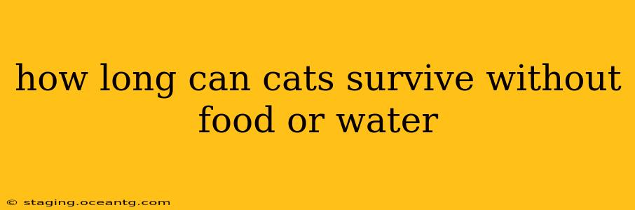 how long can cats survive without food or water