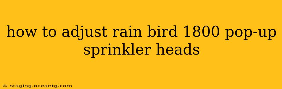 how to adjust rain bird 1800 pop-up sprinkler heads
