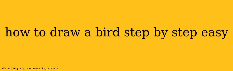 how to draw a bird step by step easy