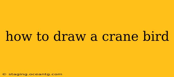 how to draw a crane bird