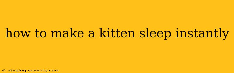 how to make a kitten sleep instantly