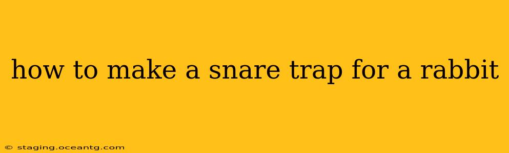 how to make a snare trap for a rabbit