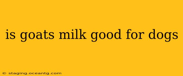 is goats milk good for dogs
