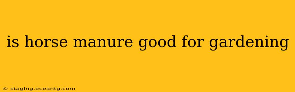 is horse manure good for gardening