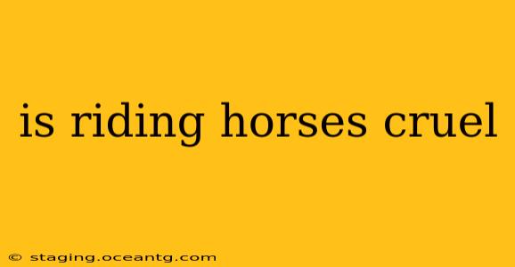 is riding horses cruel