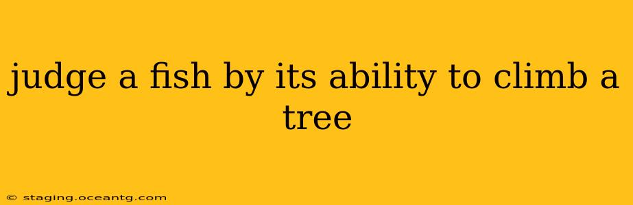 judge a fish by its ability to climb a tree