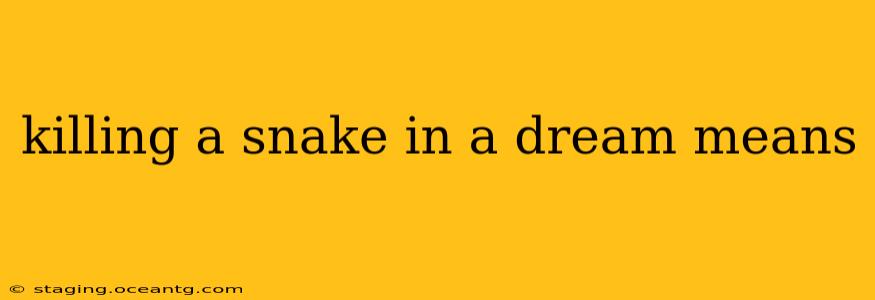 killing a snake in a dream means