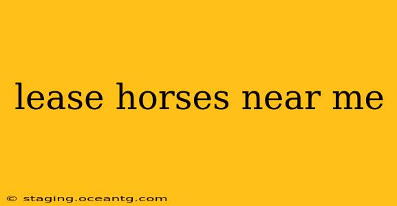 lease horses near me