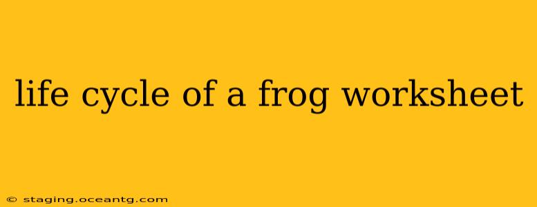life cycle of a frog worksheet