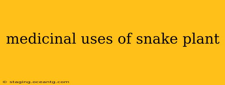 medicinal uses of snake plant