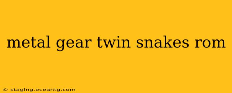 metal gear twin snakes rom